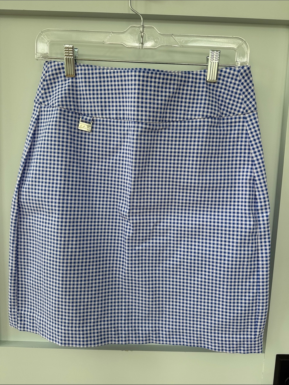 Lulu-B Blue Gingham Mini Skirt